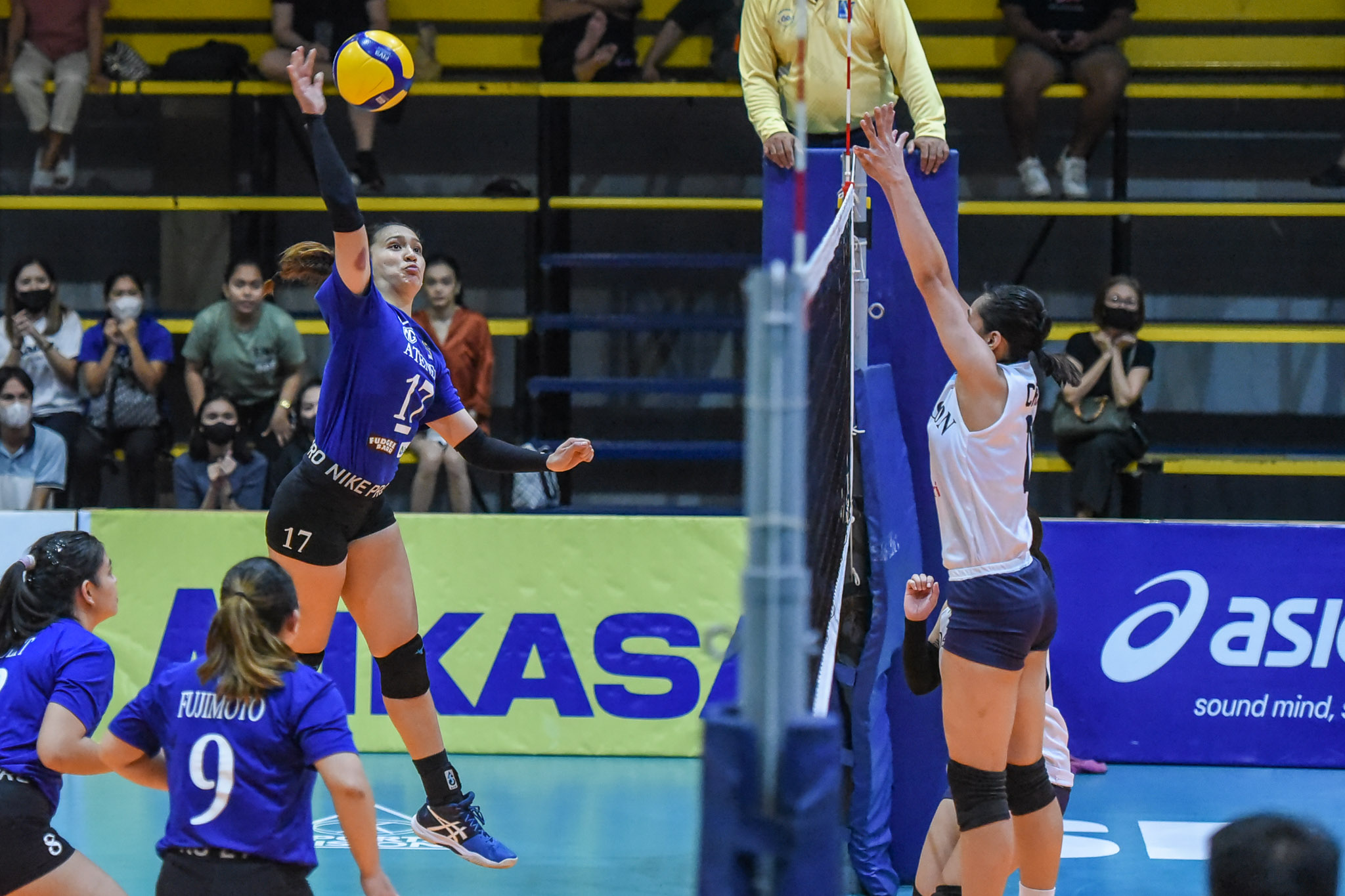 Lady Eagles, Falcons face off; Bulldogs eye sweep vs Tiger Spikers